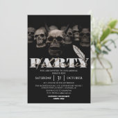 Gothic Skull halloween Party Einladung (Stehend Vorderseite)