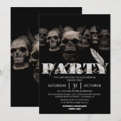 Gothic Skull halloween Party Einladung (Vorne/Hinten)