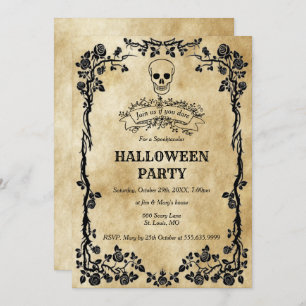 Gothic Skull-Halloween-Party Einladung