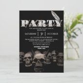 Gothic Skull halloween Party Einladung (Stehend Vorderseite)