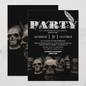 Gothic Skull halloween Party Einladung (Vorne/Hinten)