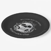 Gothic Skull-Halloween-Party Pappteller (Schrägansicht)