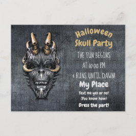 Gothic Skull-Halloween-Party Postkarte