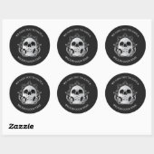Gothic Skull-Halloween-Party Runder Aufkleber (Blatt)