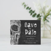 Gothic Skull Halloween Save the Date Budget (Stehend Vorderseite)