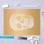 Gothic Skull Head Elegant Gold Metallic Seidenpapier (Handwerk)