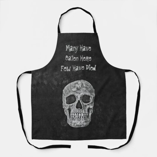 Gothic Skull Head Funny Schwarz-weiß Texture Grung Schürze (Vorderseite)