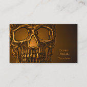 Gothic Skull Head Gold Metallic Tattoo Shop Visitenkarte (Vorderseite)