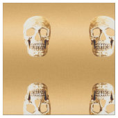 Gothic Skull Head Gold Metallmuster Stoff (Nahaufnahme)
