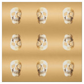 Gothic Skull Head Gold Metallmuster Stoff (Muster)