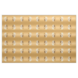 Gothic Skull Head Gold Metallmuster Stoff