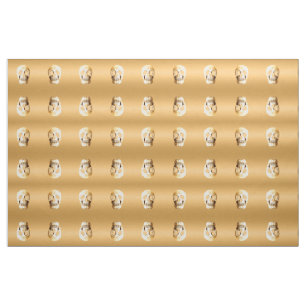 Gothic Skull Head Gold Metallmuster Stoff