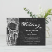 Gothic Skull Head Hallowedding Ankündigung (Stehend Vorderseite)