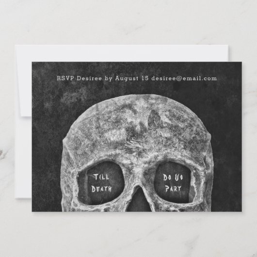 Gothic Skull Head Hallowedding Ankündigung (Rückseite)