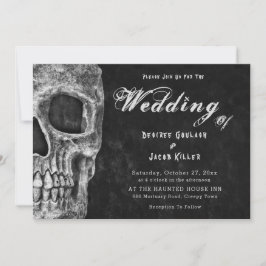 Gothic Skull Head Hallowedding Ankündigung