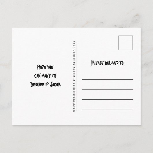 Gothic Skull Head Halloween Einladung (Rückseite)