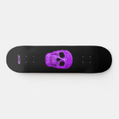 Gothic Skull Head Neon Lila Black Cool Skateboard (Horizontal)