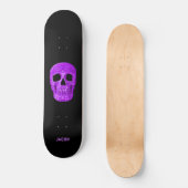 Gothic Skull Head Neon Lila Black Cool Skateboard (Vorderseite)