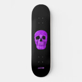 Gothic Skull Head Neon Lila Black Cool Skateboard (Vorderseite)