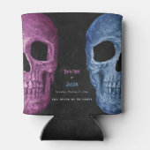 Gothic Skull Head Pink Blue Hallowedding Dosenkühler (Rückseite)