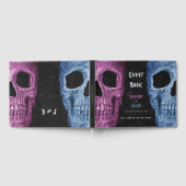 Gothic Skull Head Pink Blue Hallowedding Gästebuch (Voll)