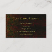 Gothic Skull Head Red Green Tattoo Shop Visitenkarte (Rückseite)