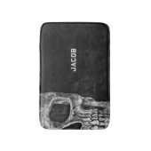 Gothic Skull Head Schwarz und Weiß Custom Badematte (Vorderseite Vertikal)