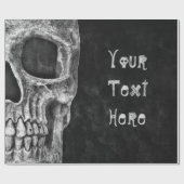 Gothic Skull Head Schwarz und Weiß Custom Geschenkpapier (Flach)