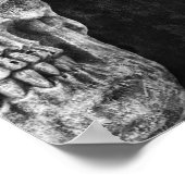 Gothic Skull Head Schwarz und Weiß Custom Poster (Ecke)