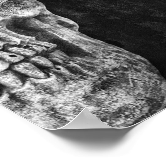 Gothic Skull Head Schwarz und Weiß Custom Poster (Ecke)