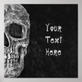 Gothic Skull Head Schwarz und Weiß Custom Poster (Vorne)