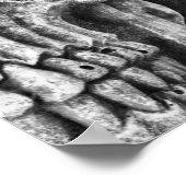 Gothic Skull Head Schwarz-Weiß Cool Poster (Ecke)