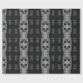 Gothic Skull Head Schwarz-Weiß-Muster Geschenkpapier (Flach)