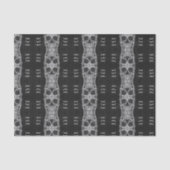 Gothic Skull Head Schwarz-Weiß-Muster Seidenpapier (Vorderseite)