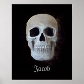 Gothic Skull Head Schwarz-Weiß-Spooky Poster (Vorne)