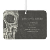 Gothic Skull Head Schwarz-Weiß Tattoo Shop Autolufterfrischer (Vorderseite)