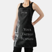 Gothic Skull Head Schwarz-Weiß Tattoo Shop Schürze (InSitu)