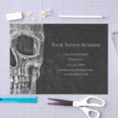 Gothic Skull Head Schwarz-Weiß Tattoo Shop Seidenpapier (Handwerk)