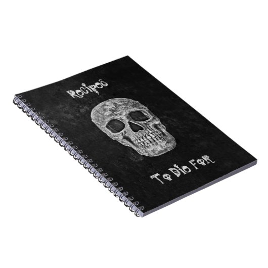Gothic Skull Head Schwarz-weiße Rezepte für Die Notizblock (Rechte Seite)