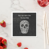 Gothic Skull Head Textur Schwarz-Weiß Funny Serviette (Beispiel)