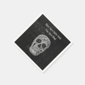 Gothic Skull Head Textur Schwarz-Weiß Funny Serviette (Ecke)