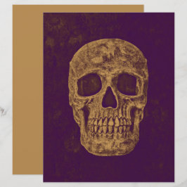 Gothic Skull Head Vintag Lila Gold Decoupage