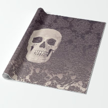 Gothic Skull Head White Gray Moderne Vintage Blüte