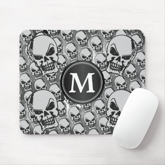 Gothic Skull Heads - Monogram Mousepad (Mit Mouse)