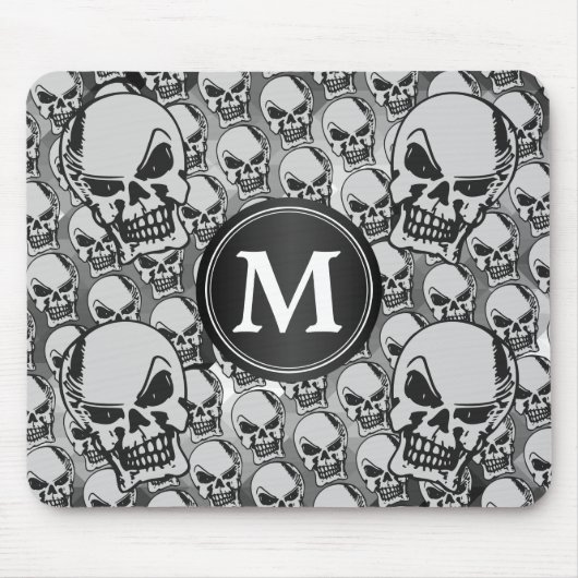 Gothic Skull Heads - Monogram Mousepad (Vorne)
