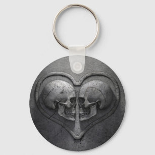 Gothic Skull Heart Keychain Schlüsselanhänger
