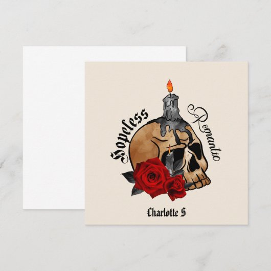 Gothic Skull hoffnungsloser Romantik (Vorne/Hinten)
