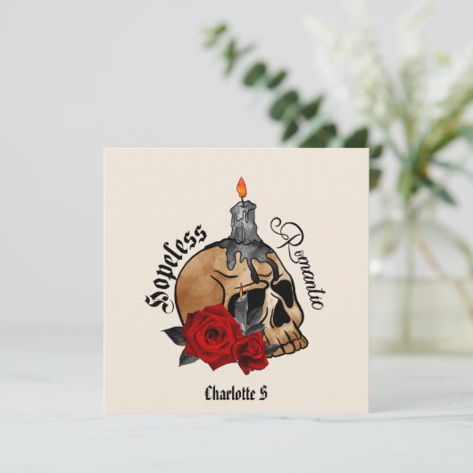 Gothic Skull hoffnungsloser Romantik (Stehend Vorderseite)
