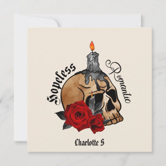 Gothic Skull hoffnungsloser Romantik (Vorderseite)