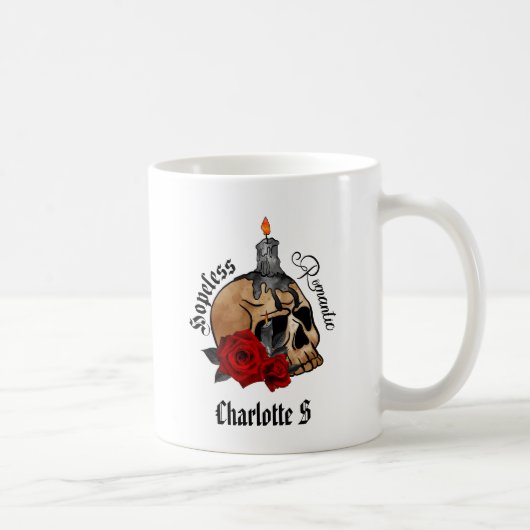 Gothic Skull hoffnungsloser Romantik Kaffeetasse (Rechts)